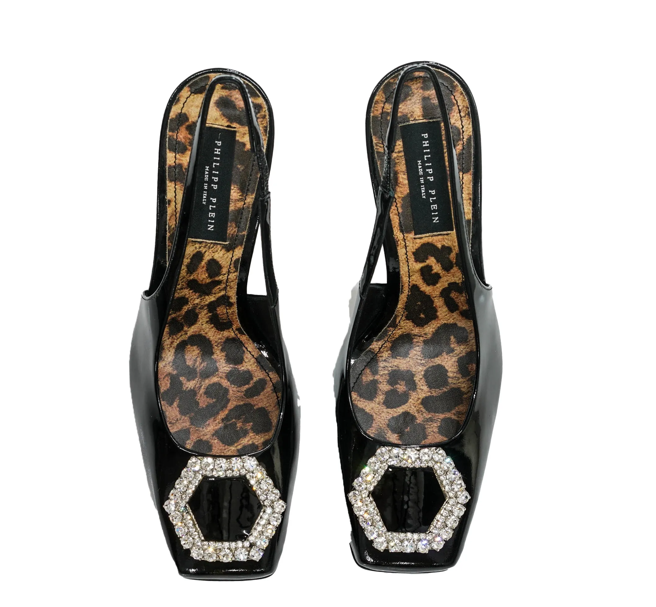 Philipp Plein Women's Patent Black Slingback WSD0468 Hexa  $590 FIXED PRICE