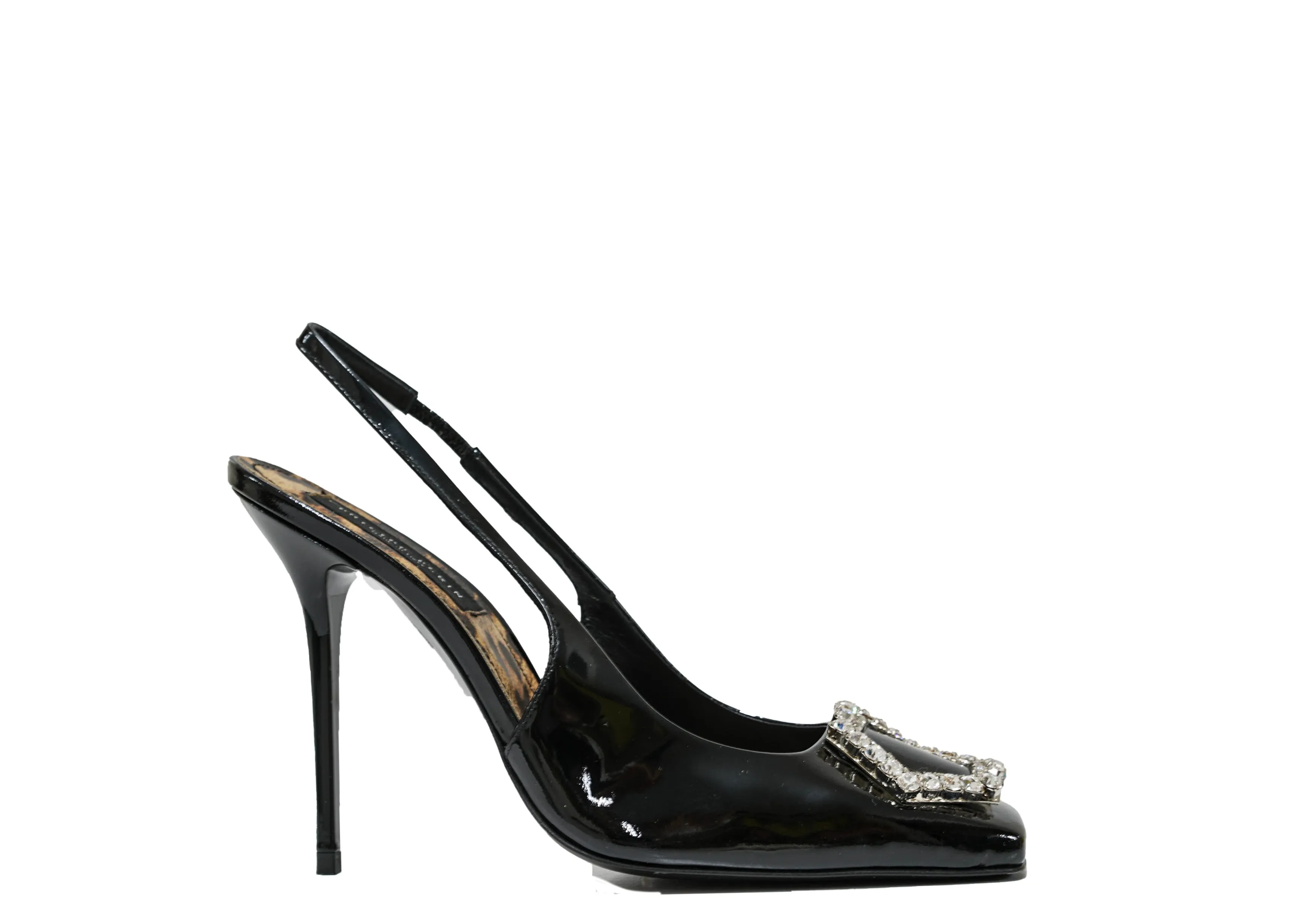 Philipp Plein Women's Patent Black Slingback WSD0468 Hexa  $590 FIXED PRICE