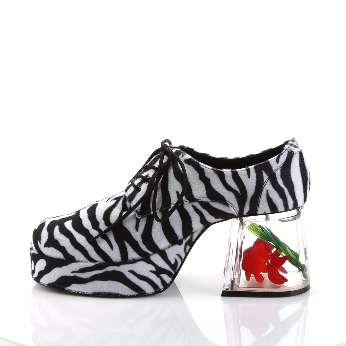 PIMP-02 Fancy Dress Costume Funtasma Men's Shoes Zebra Fur