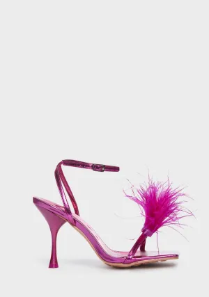 Pink Prancy Fluffy Heels
