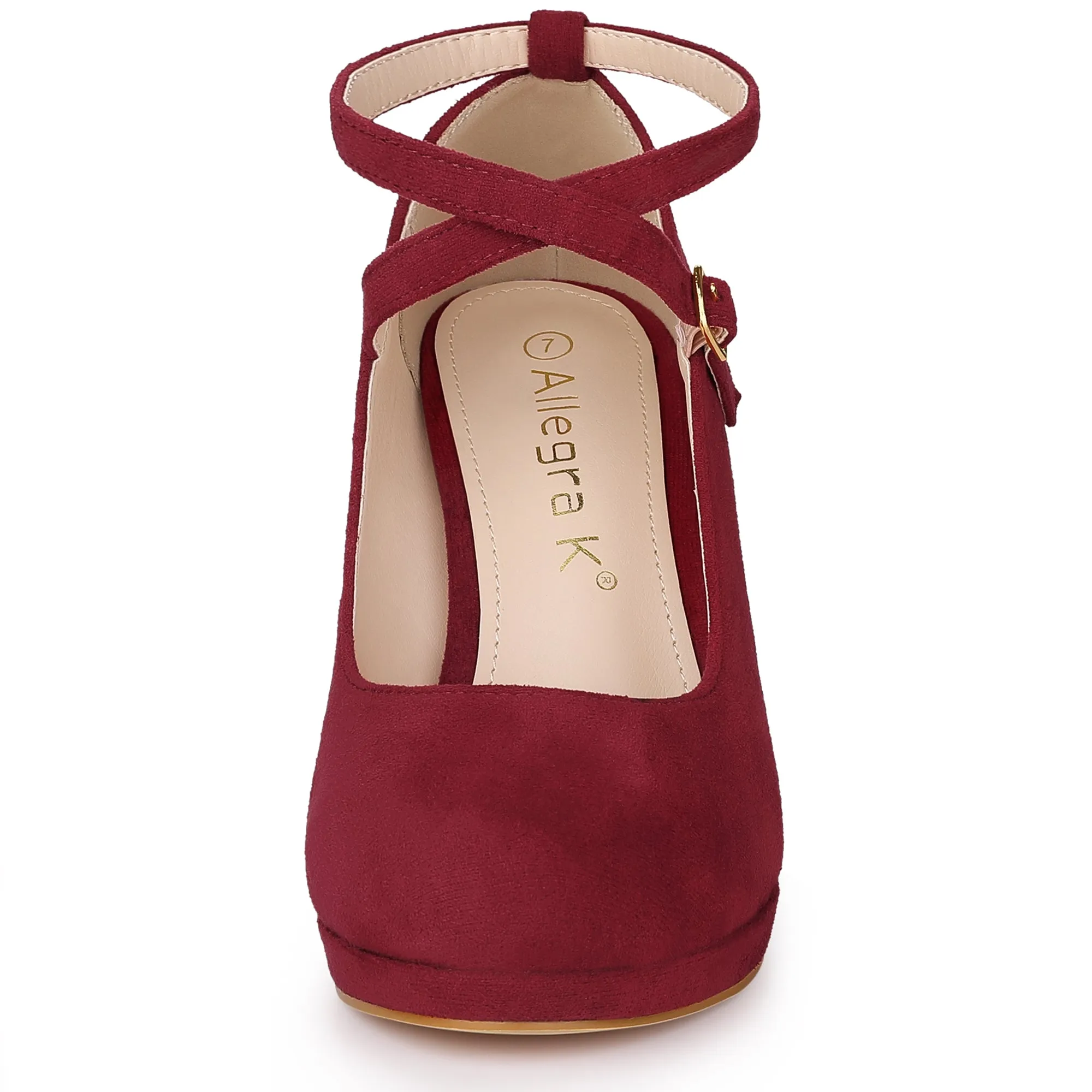 Platform Cross Strap Stiletto Heel Mary Jane Pumps
