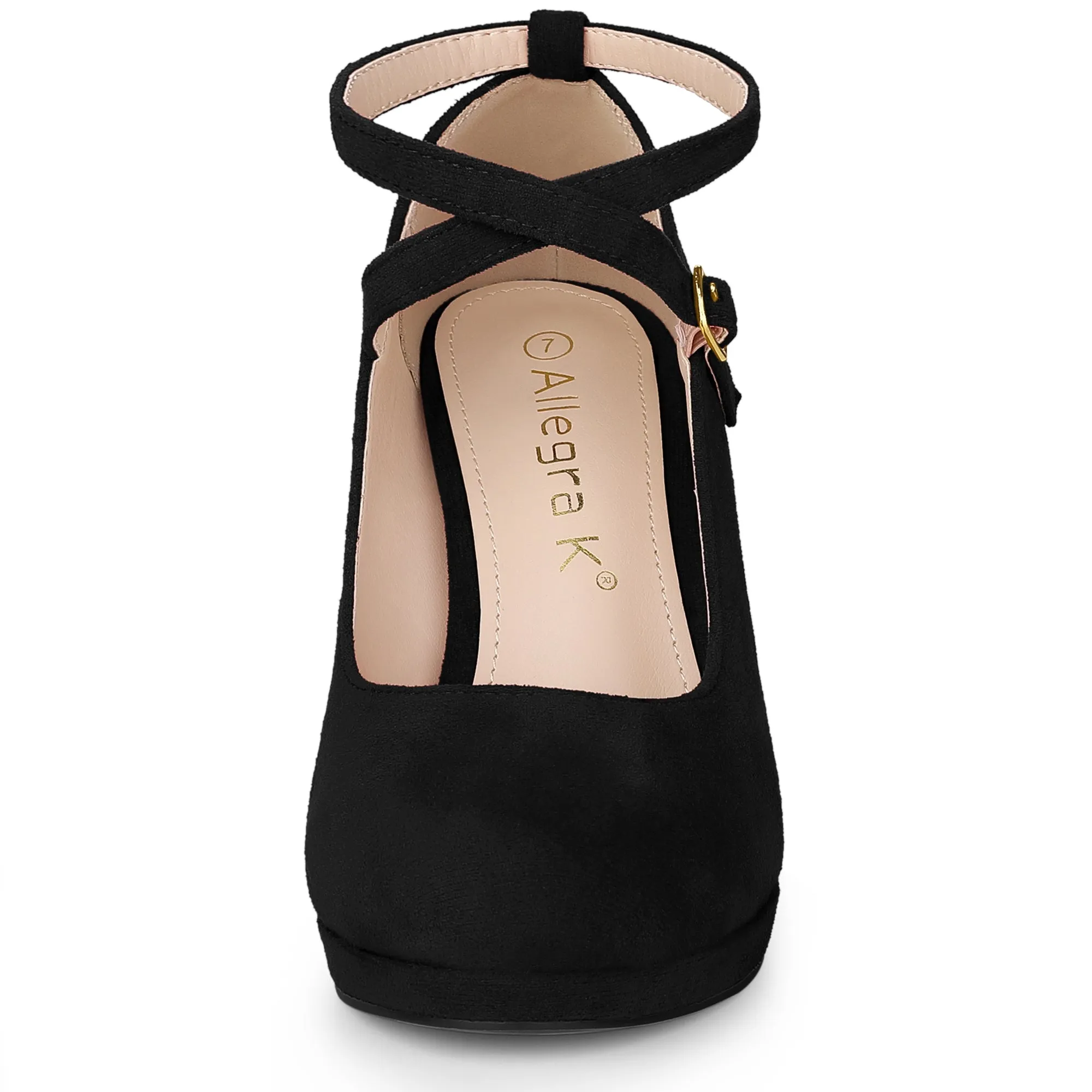 Platform Cross Strap Stiletto Heel Mary Jane Pumps