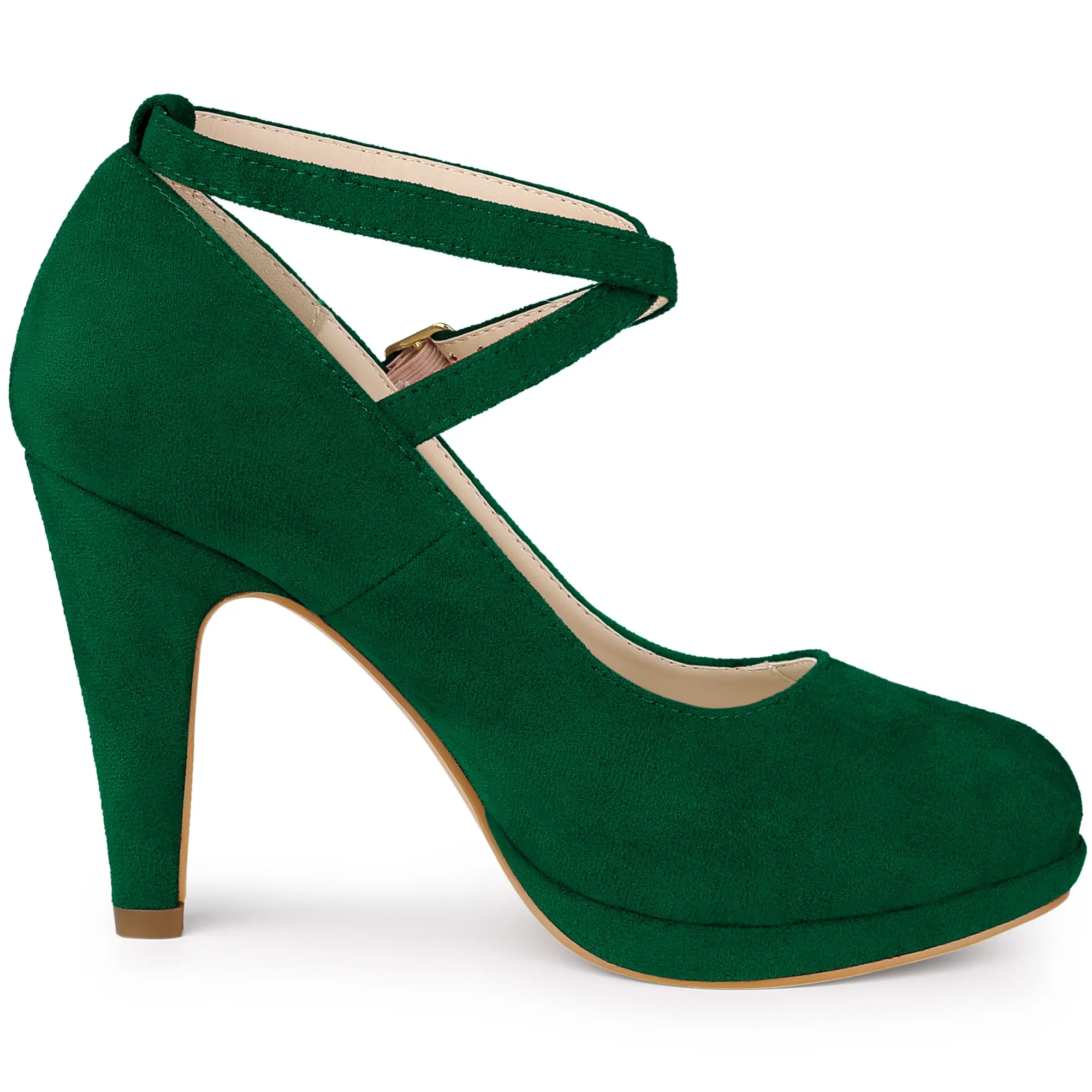Platform Cross Strap Stiletto Heel Mary Jane Pumps