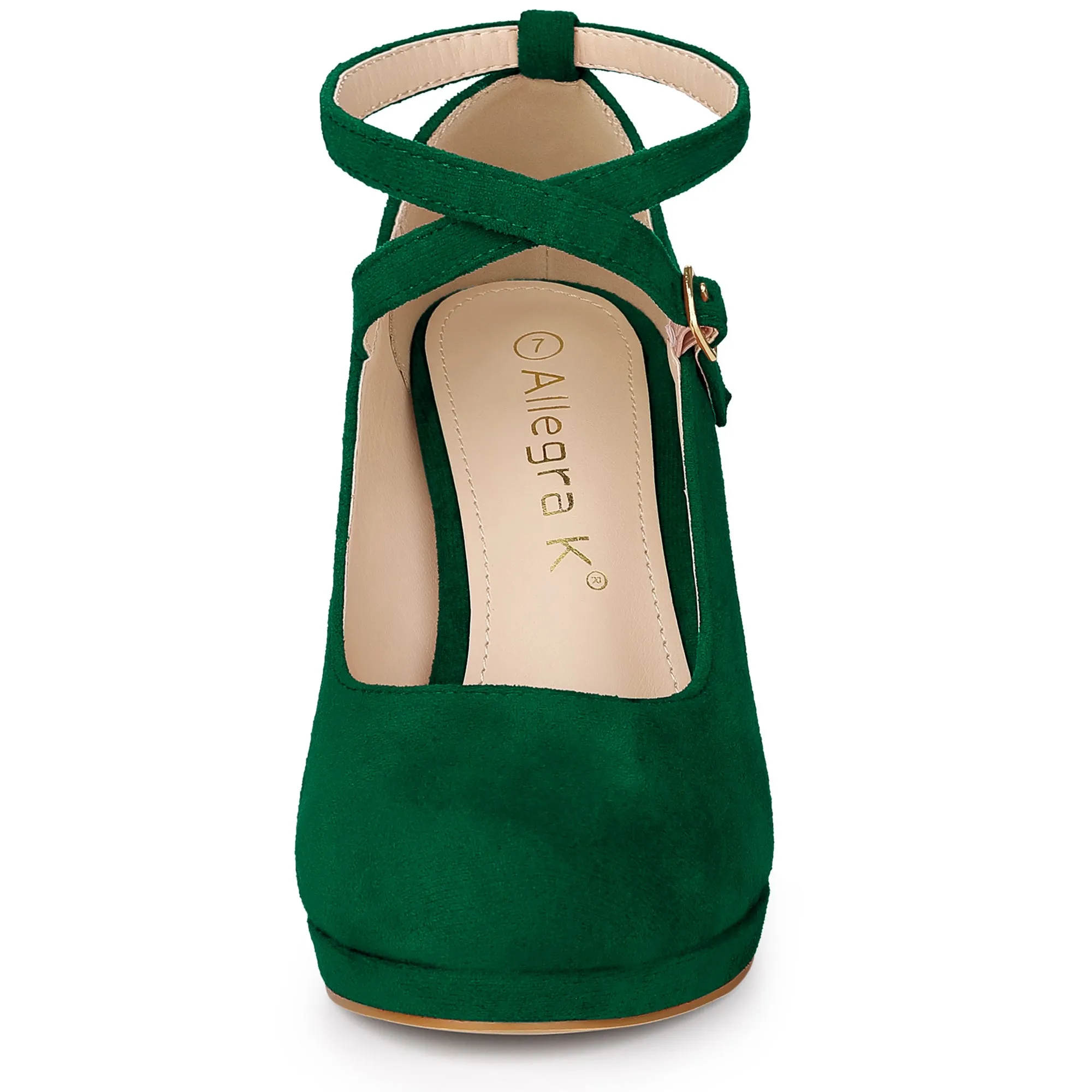 Platform Cross Strap Stiletto Heel Mary Jane Pumps