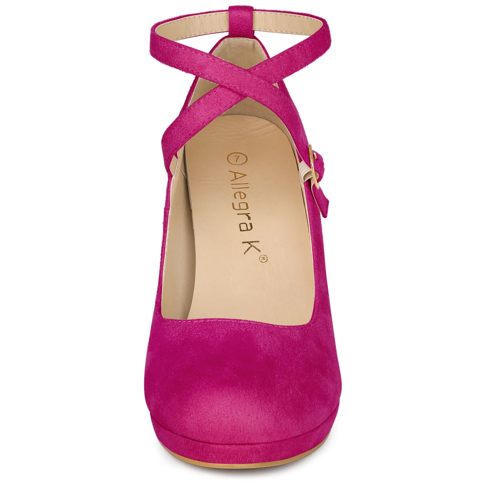 Platform Cross Strap Stiletto Heel Mary Jane Pumps