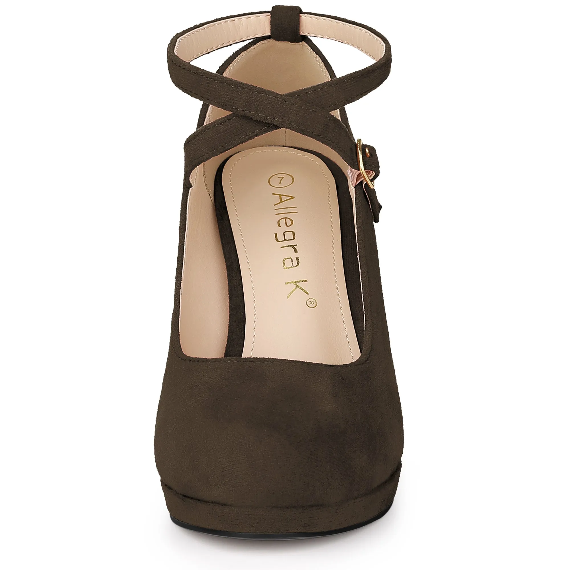 Platform Cross Strap Stiletto Heel Mary Jane Pumps
