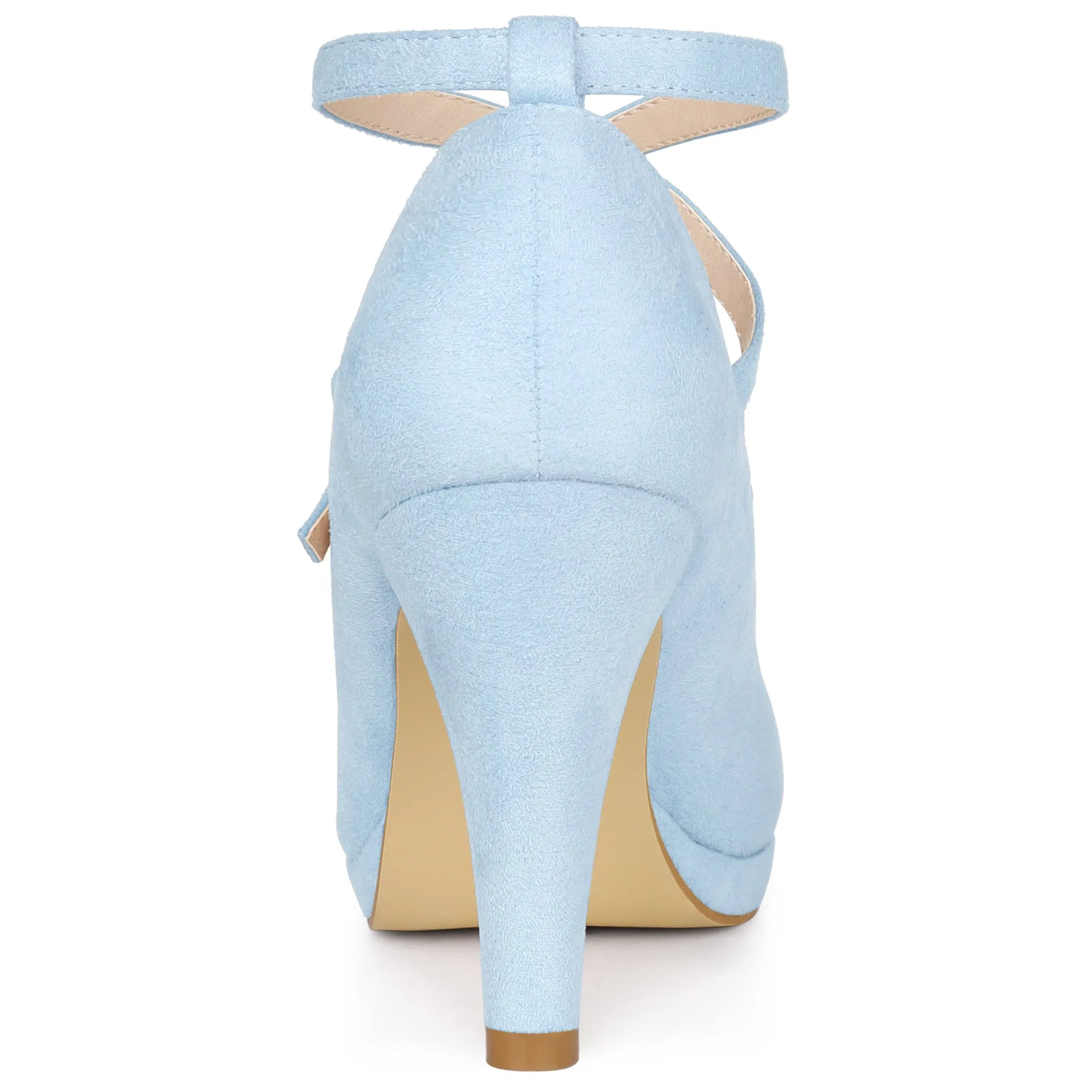 Platform Cross Strap Stiletto Heel Mary Jane Pumps