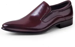 Pointed Toe Genuine Leather Shoes for Men, Slip-on Formal Dress Shoe Driving Shoes Casual Leather Shoes