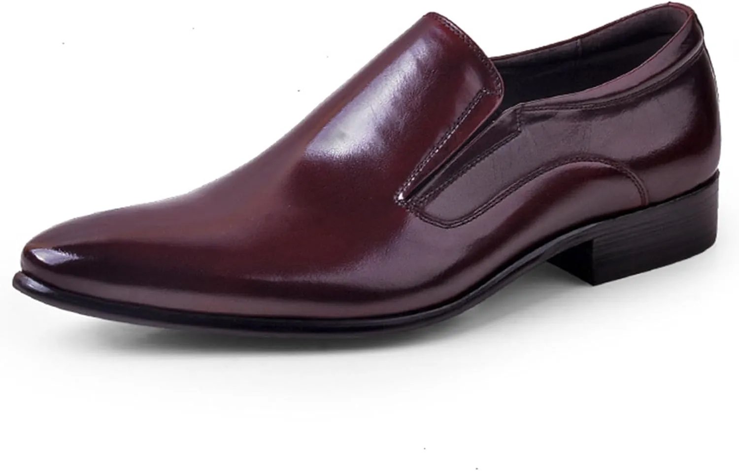 Pointed Toe Genuine Leather Shoes for Men, Slip-on Formal Dress Shoe Driving Shoes Casual Leather Shoes