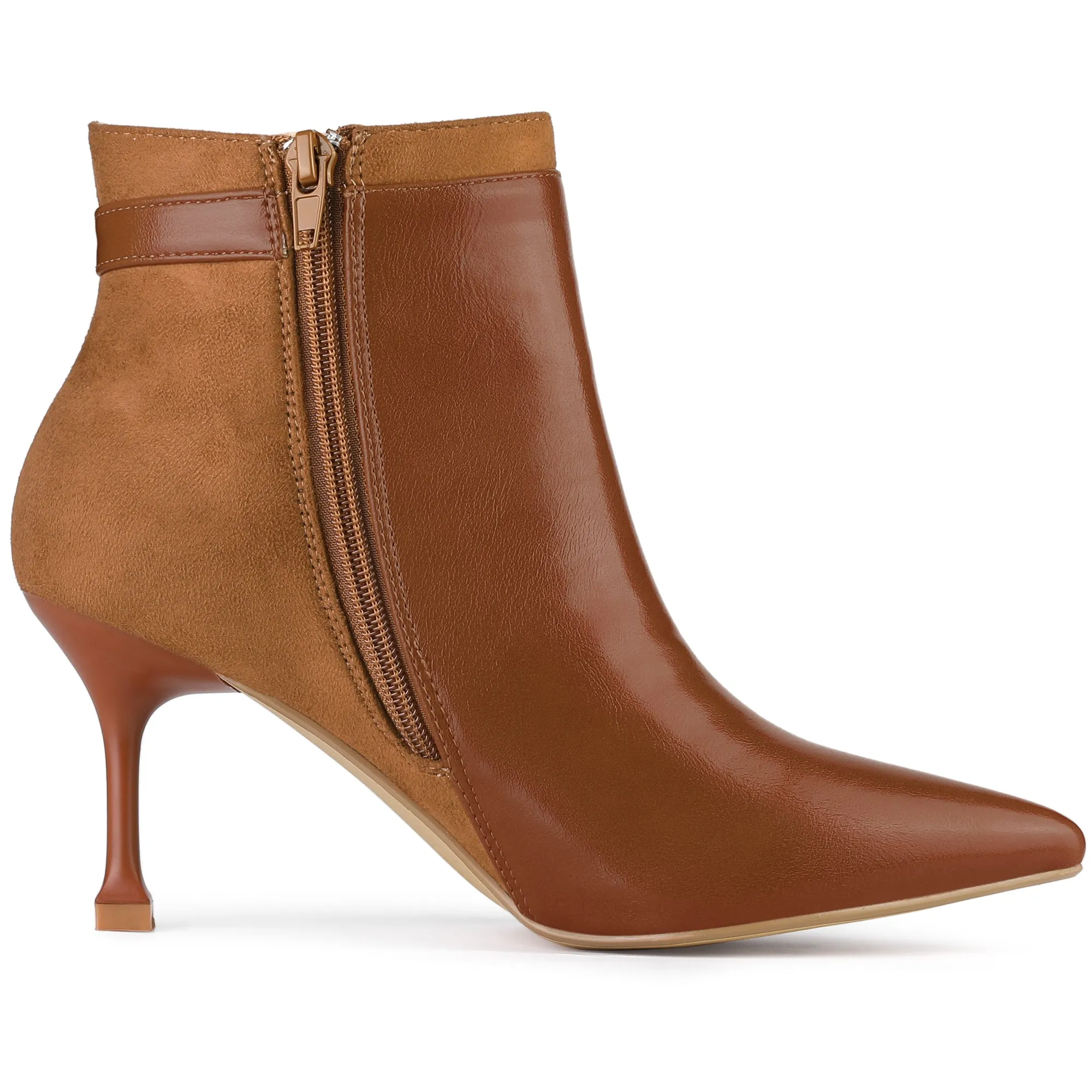 Pointed Toe Side Zipper Stiletto High Heel Ankle Boots