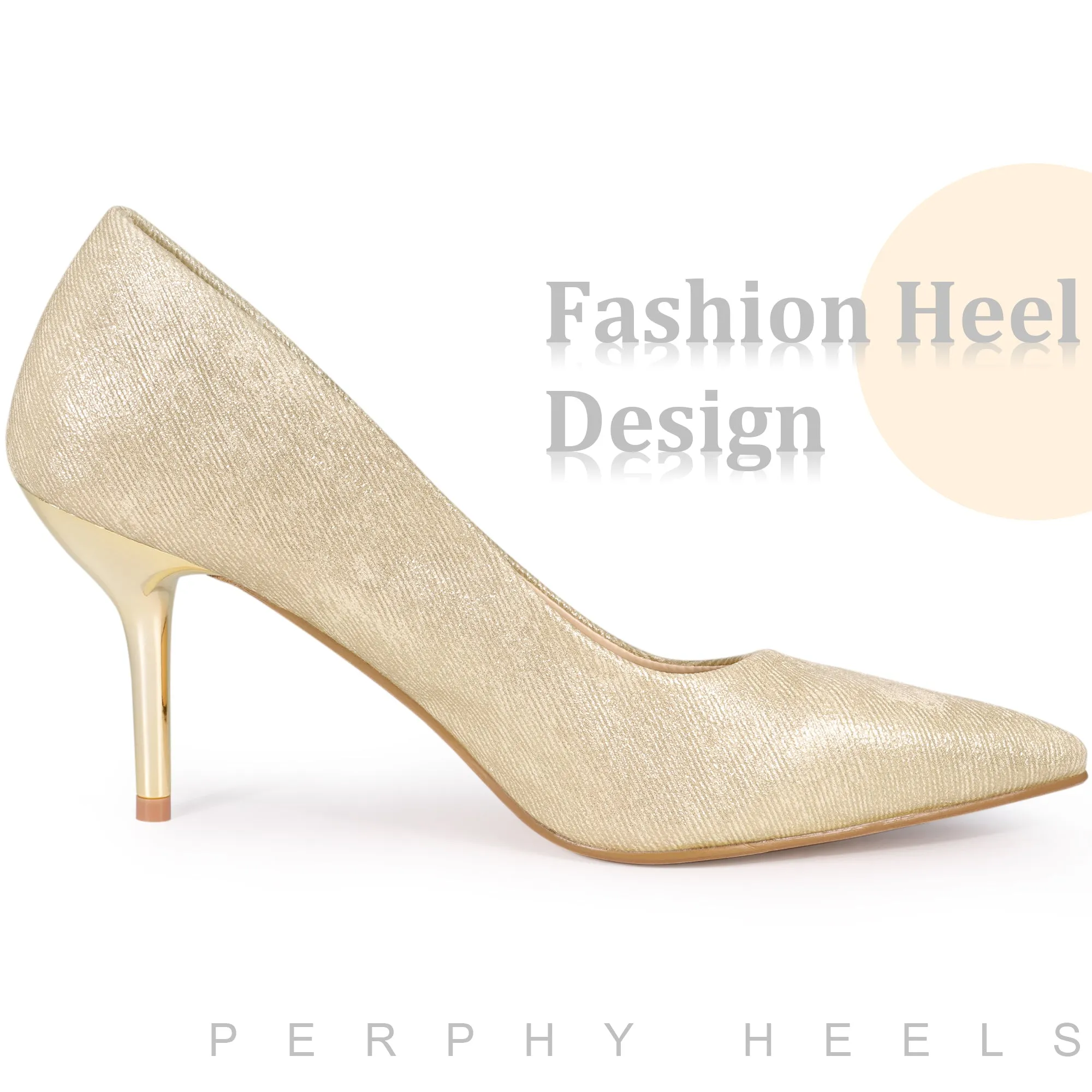 Pointy Toe Stiletto Heel Wedding Sparkly Heels Pumps for Women