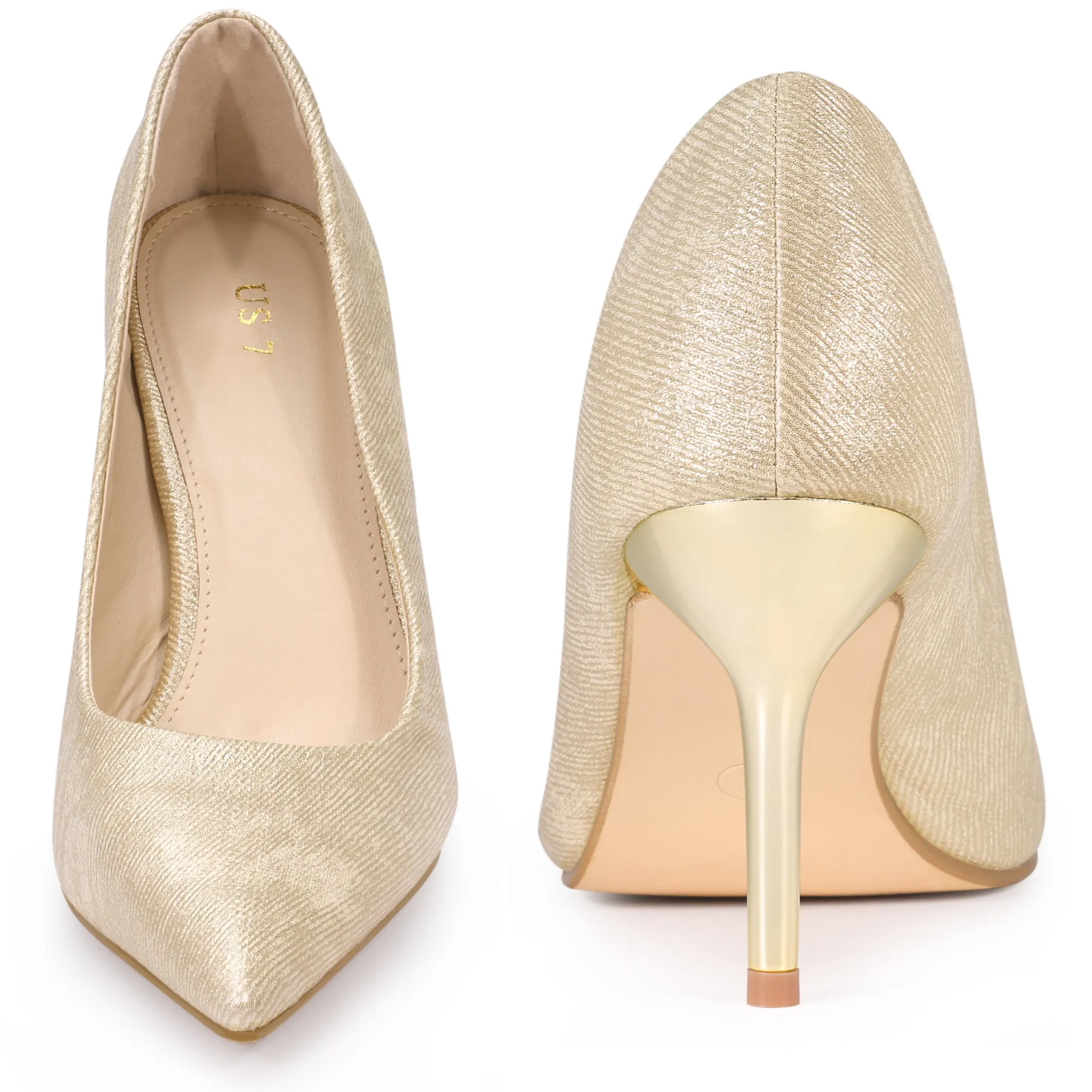 Pointy Toe Stiletto Heel Wedding Sparkly Heels Pumps for Women