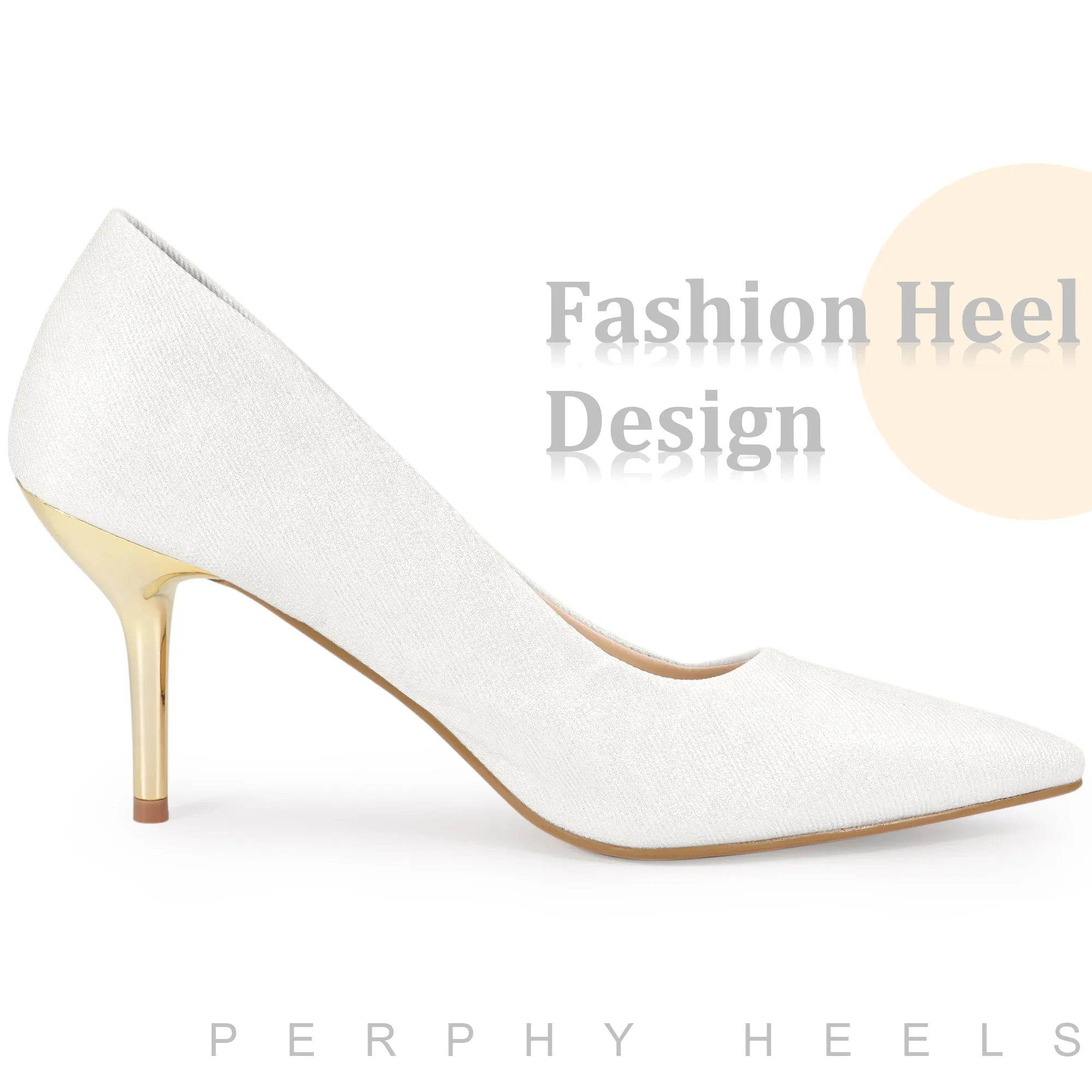 Pointy Toe Stiletto Heel Wedding Sparkly Heels Pumps for Women
