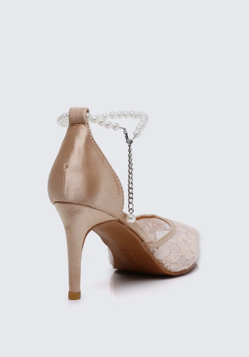 Poppy Comfy Heels In Rose Gold