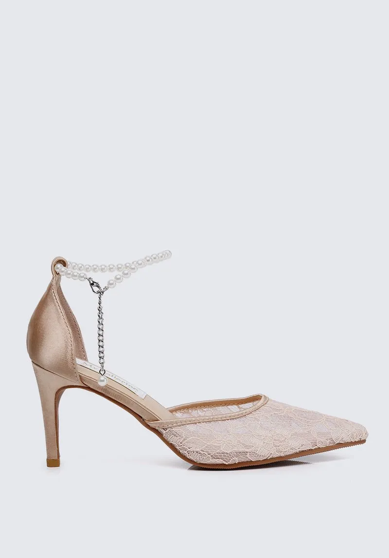 Poppy Comfy Heels In Rose Gold