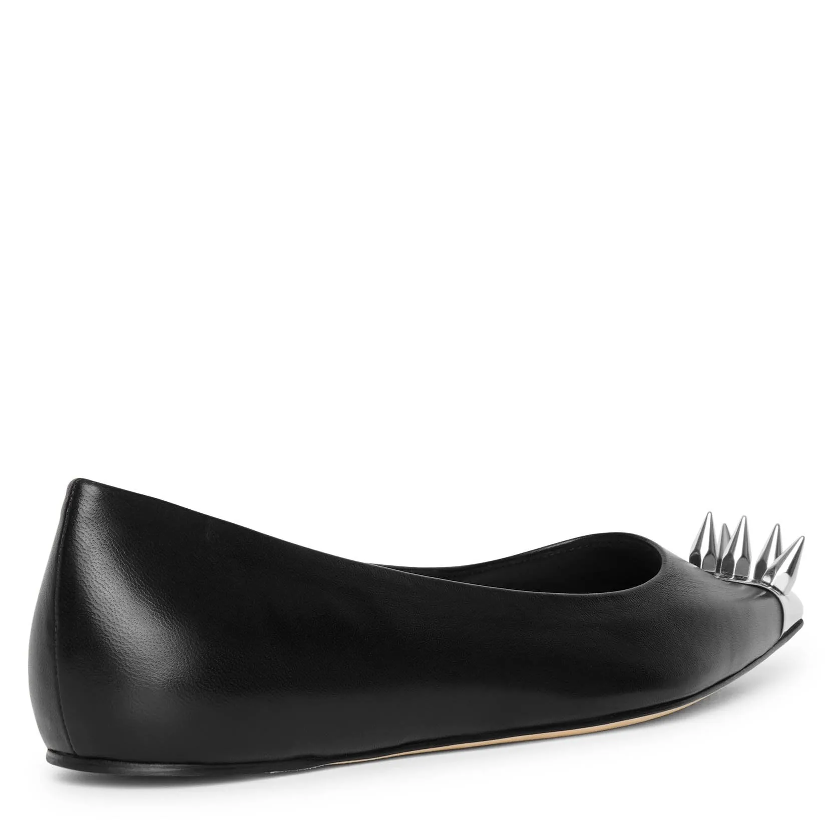 Punk stud soft black ballerinas