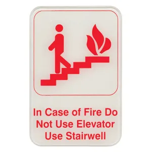 "In Case of Fire Do Not Use Elevator" Sign- 6" x 9"