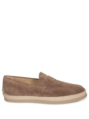 Raffia and Leather Walnut Loafer