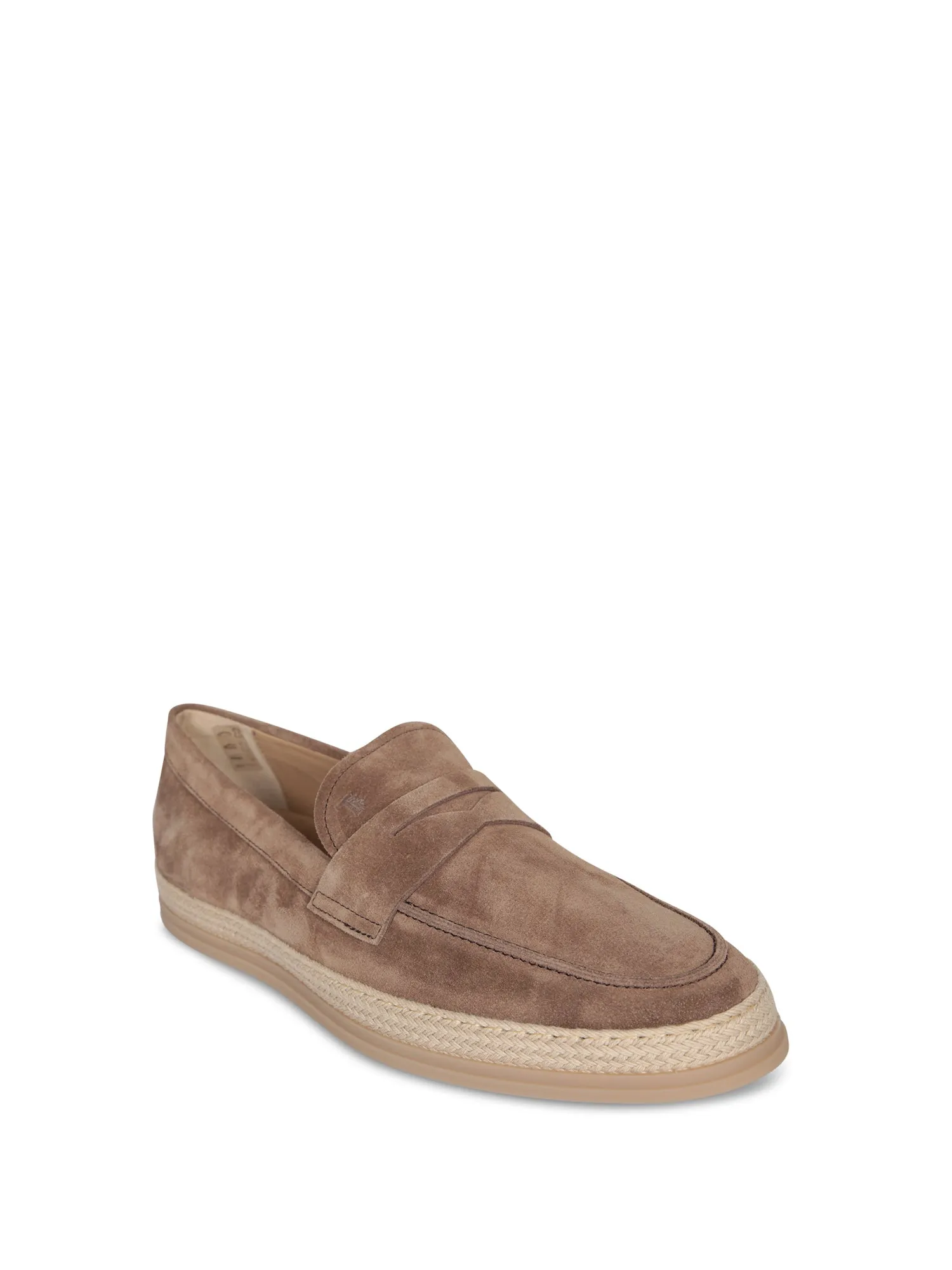 Raffia and Leather Walnut Loafer