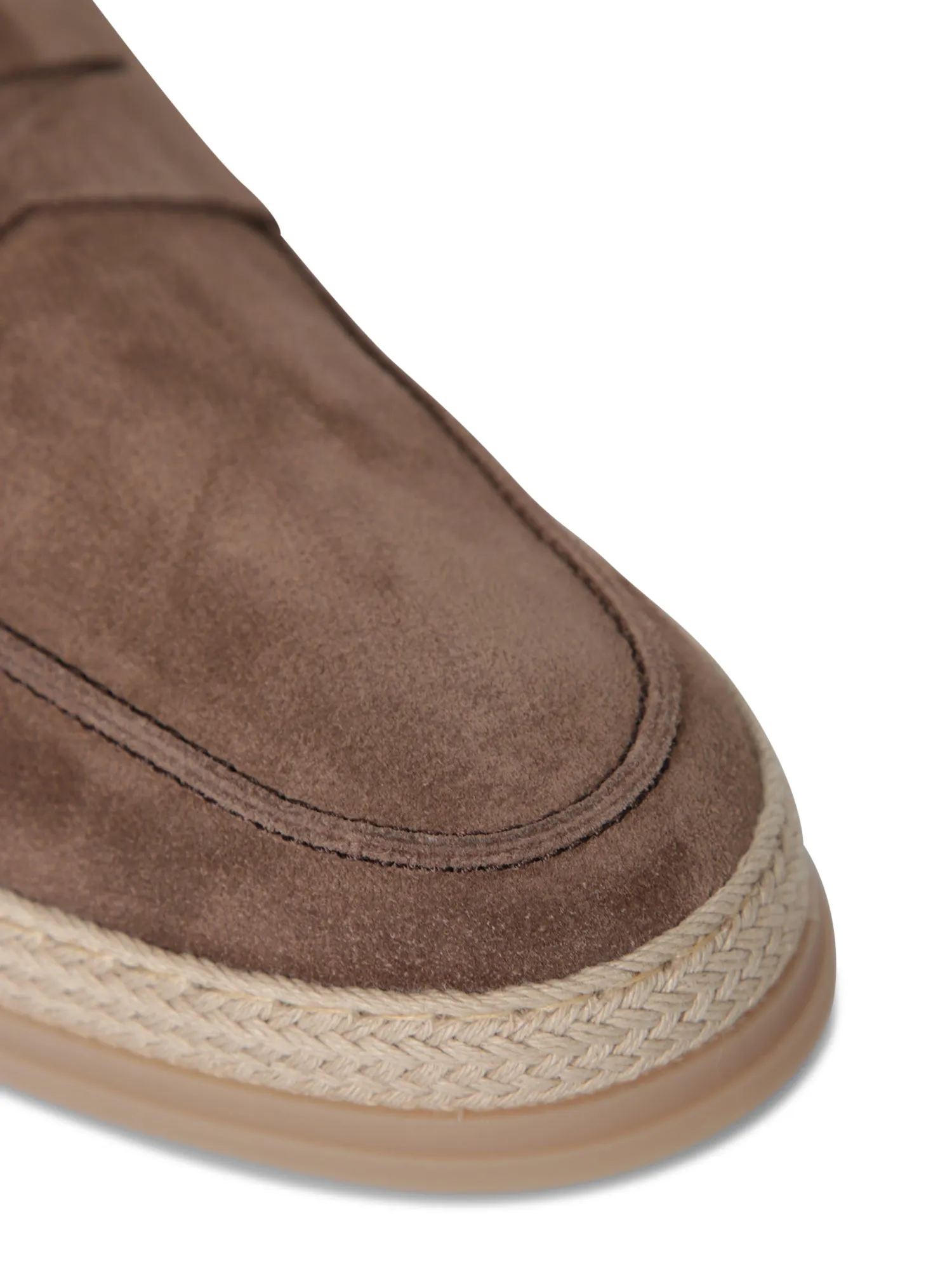 Raffia and Leather Walnut Loafer