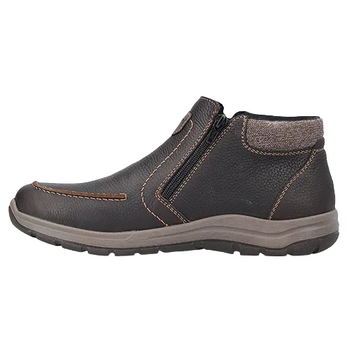 Rieker Men's Side Zip Ankle Boots - 03660 - Brown