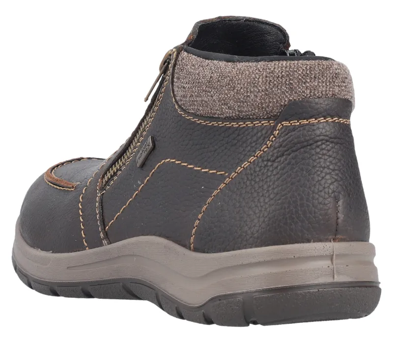 Rieker Men's Side Zip Ankle Boots - 03660 - Brown