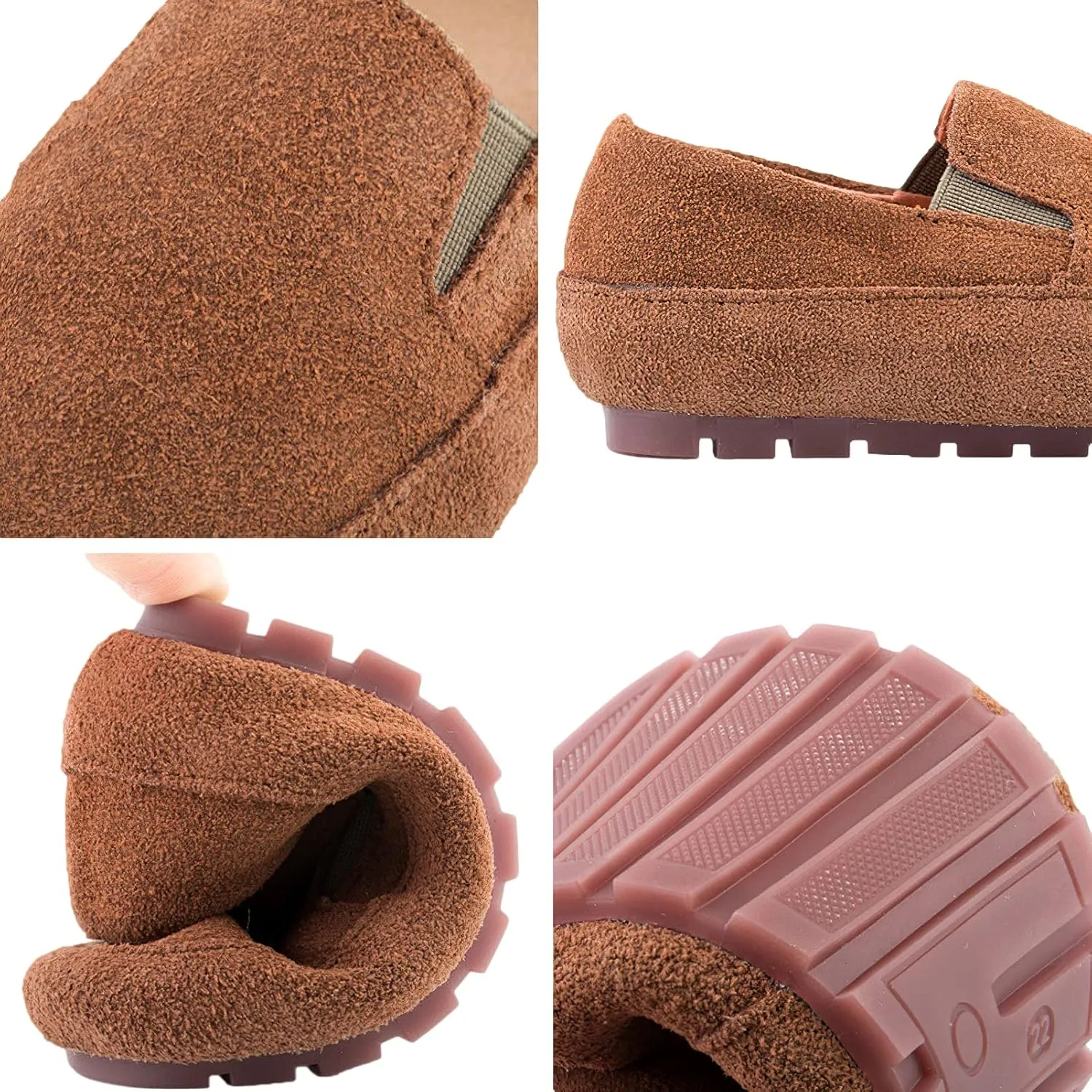 rismart Loafers Little Boy Toddler Suede Leather Casual Slip-on Shoes Flats