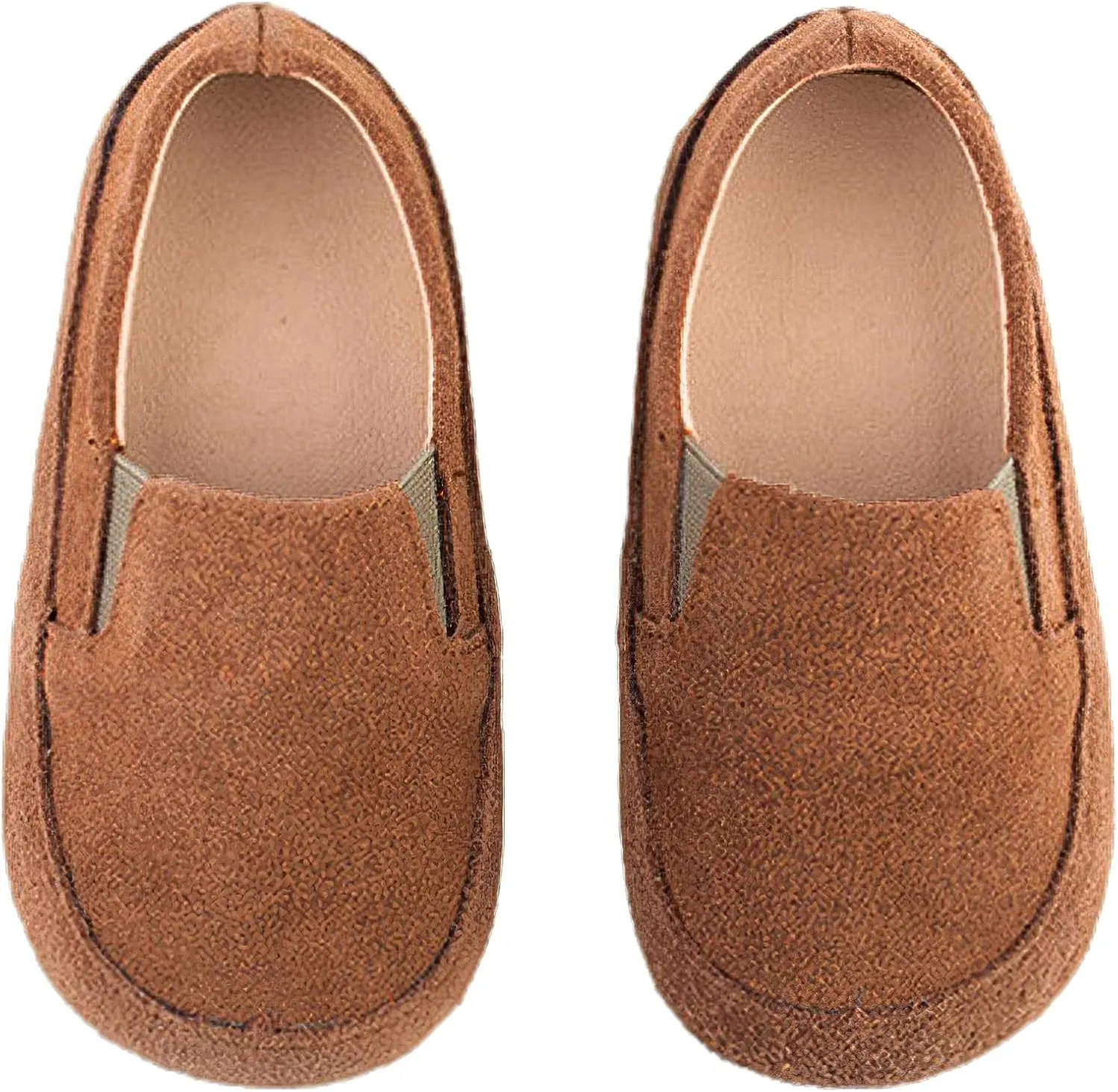 rismart Loafers Little Boy Toddler Suede Leather Casual Slip-on Shoes Flats
