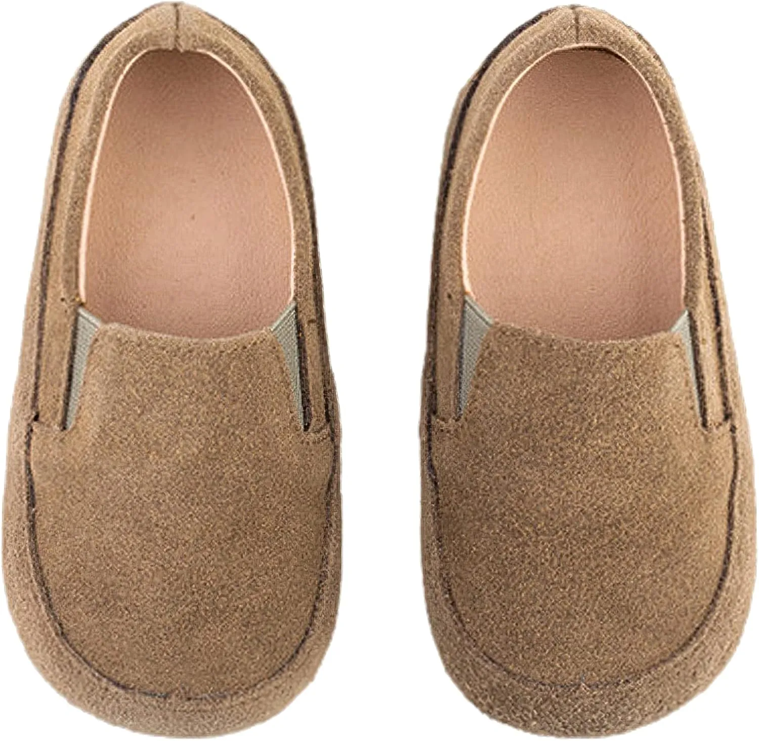 rismart Loafers Little Boy Toddler Suede Leather Casual Slip-on Shoes Flats
