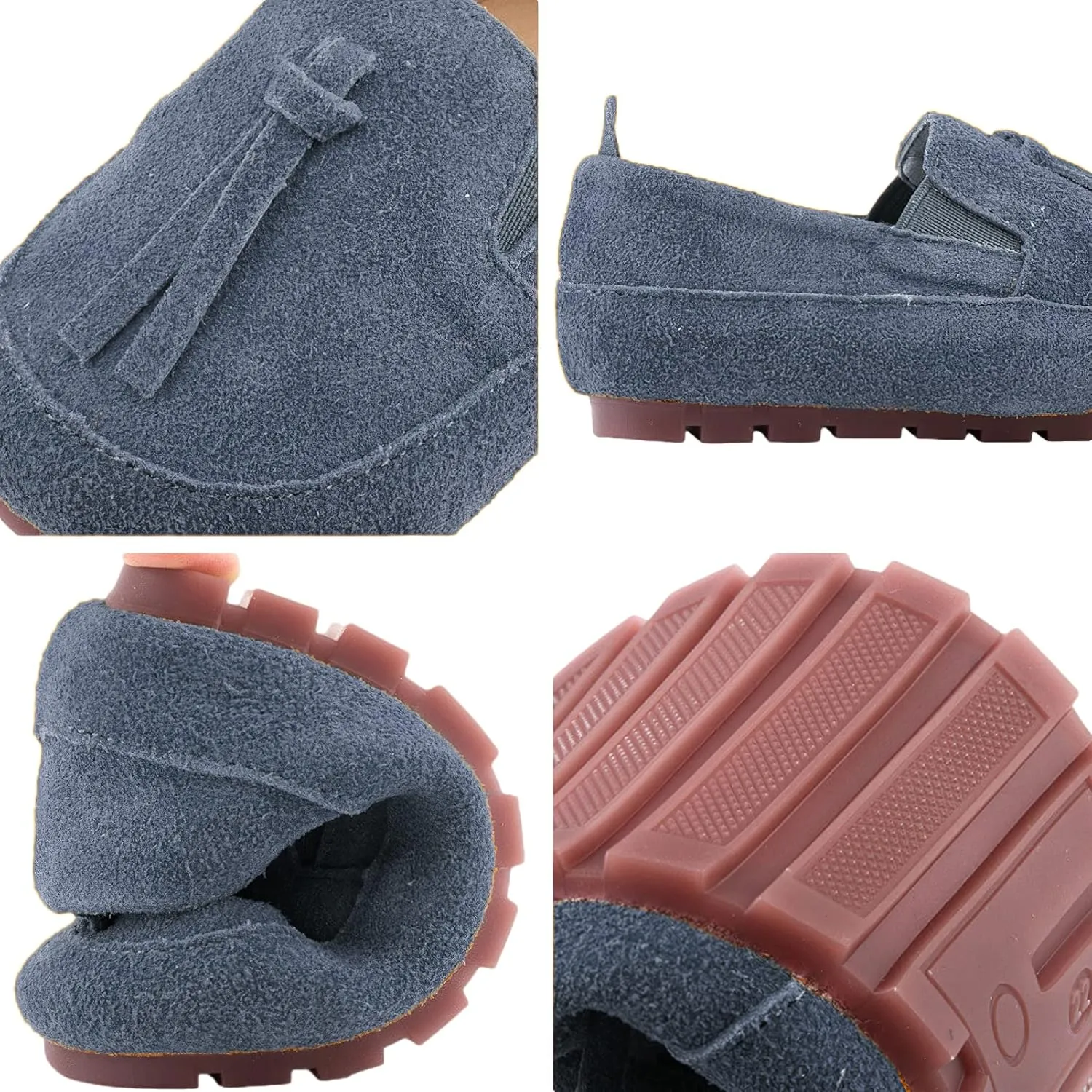 rismart Loafers Little Boy Toddler Suede Leather Casual Slip-on Shoes Flats