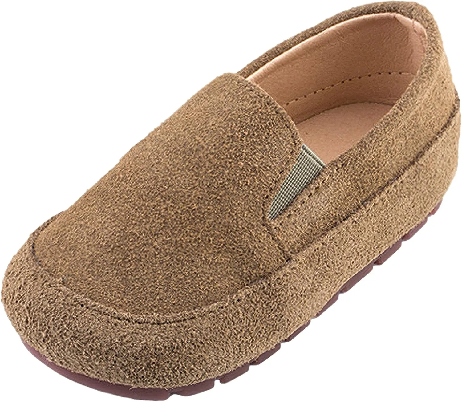 rismart Loafers Little Boy Toddler Suede Leather Casual Slip-on Shoes Flats