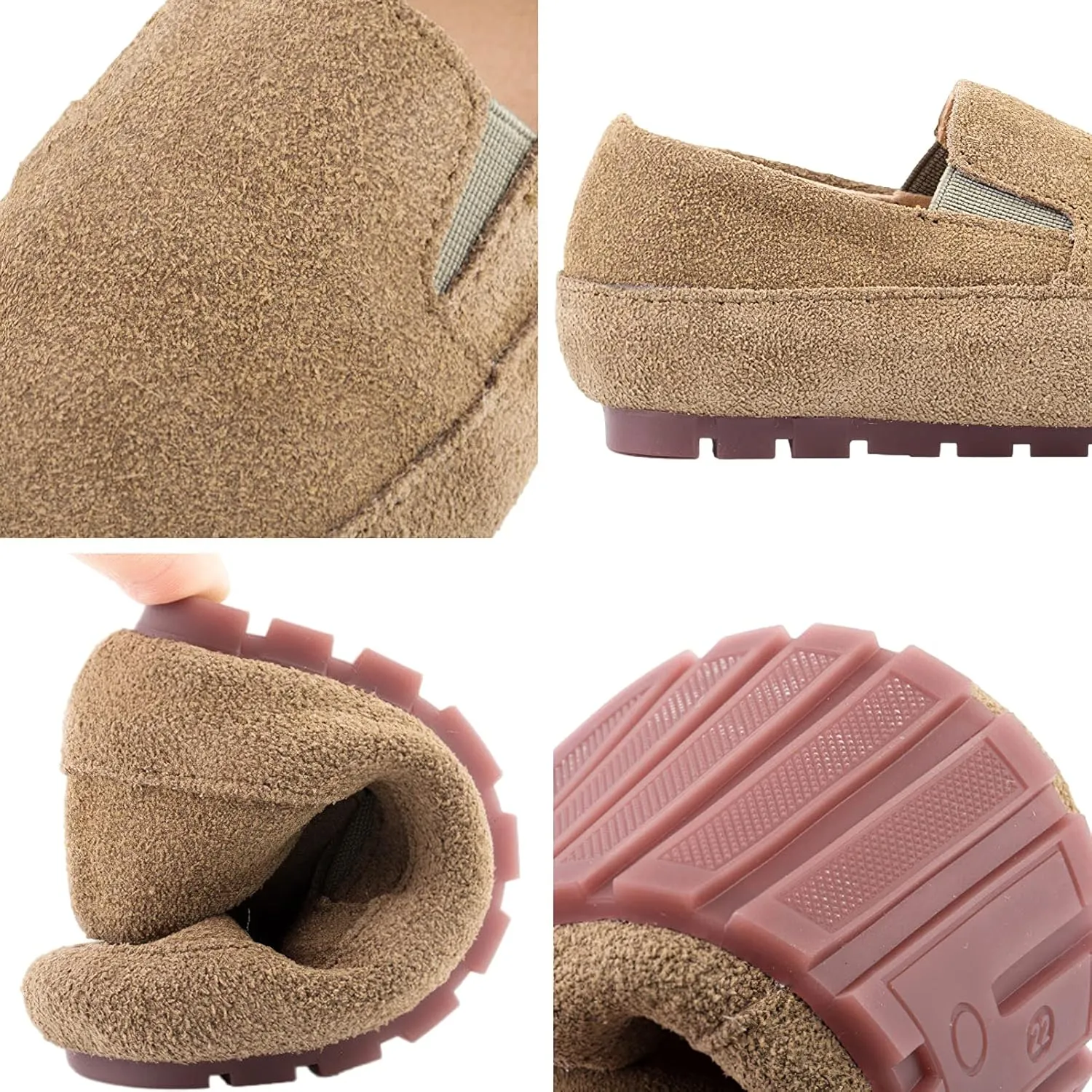 rismart Loafers Little Boy Toddler Suede Leather Casual Slip-on Shoes Flats