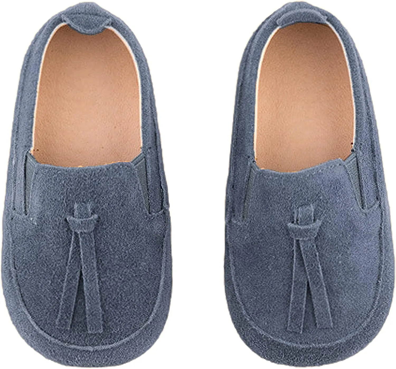 rismart Loafers Little Boy Toddler Suede Leather Casual Slip-on Shoes Flats