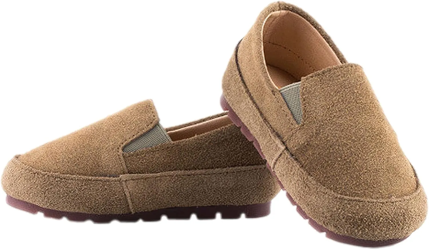 rismart Loafers Little Boy Toddler Suede Leather Casual Slip-on Shoes Flats