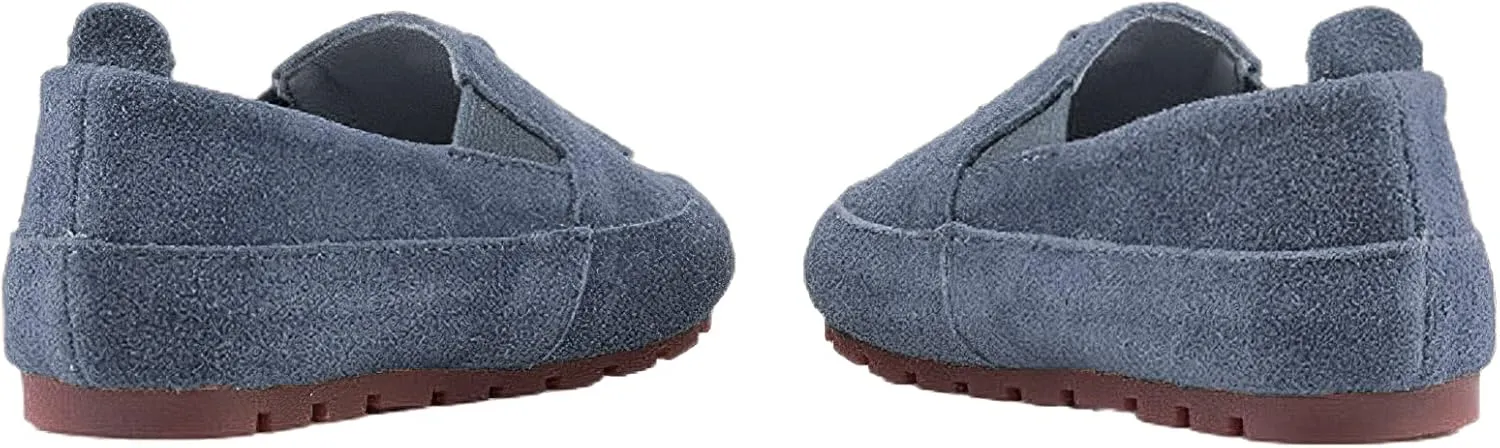 rismart Loafers Little Boy Toddler Suede Leather Casual Slip-on Shoes Flats