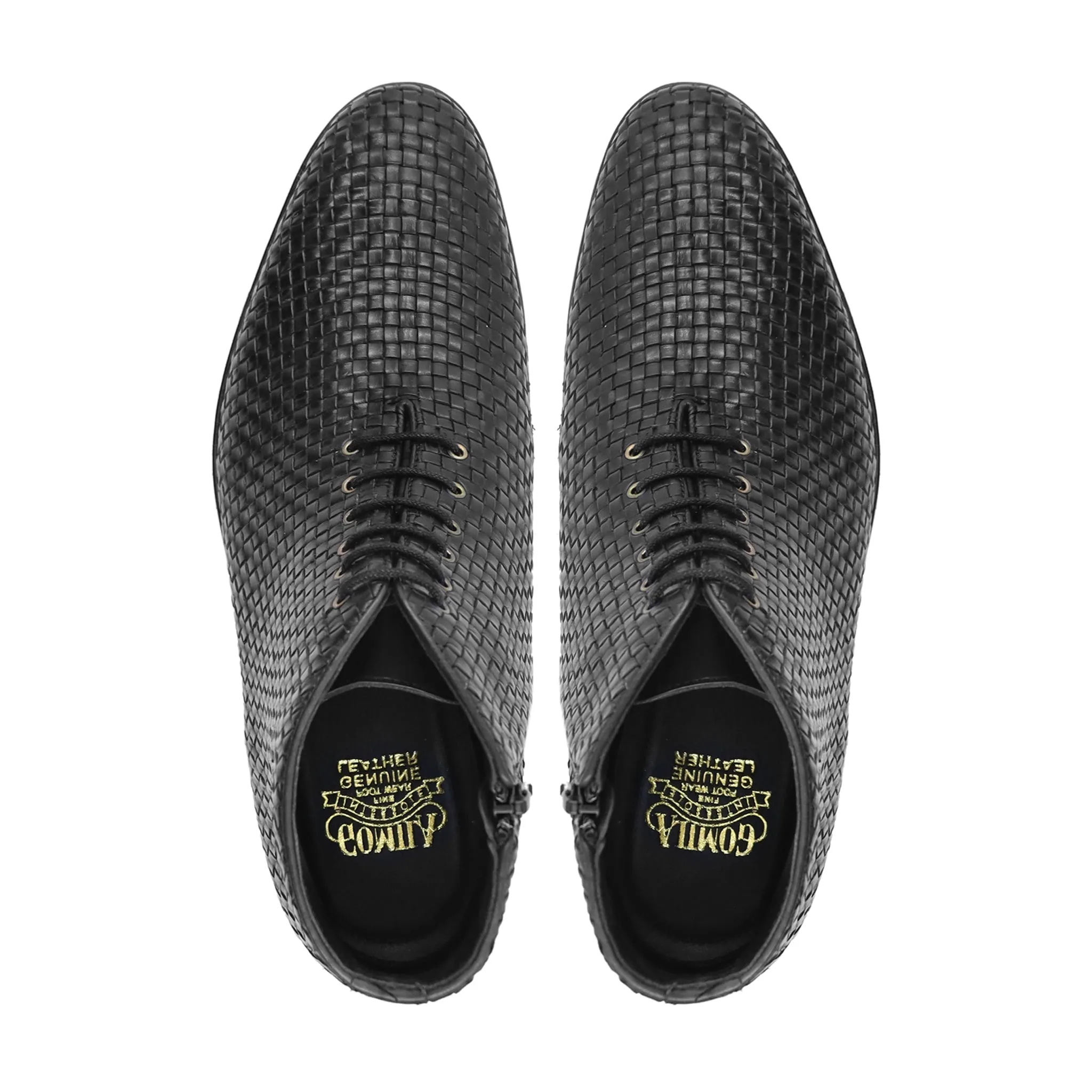 Ruma - Men's Black Hand Woven Calf Leather Chukka Boot