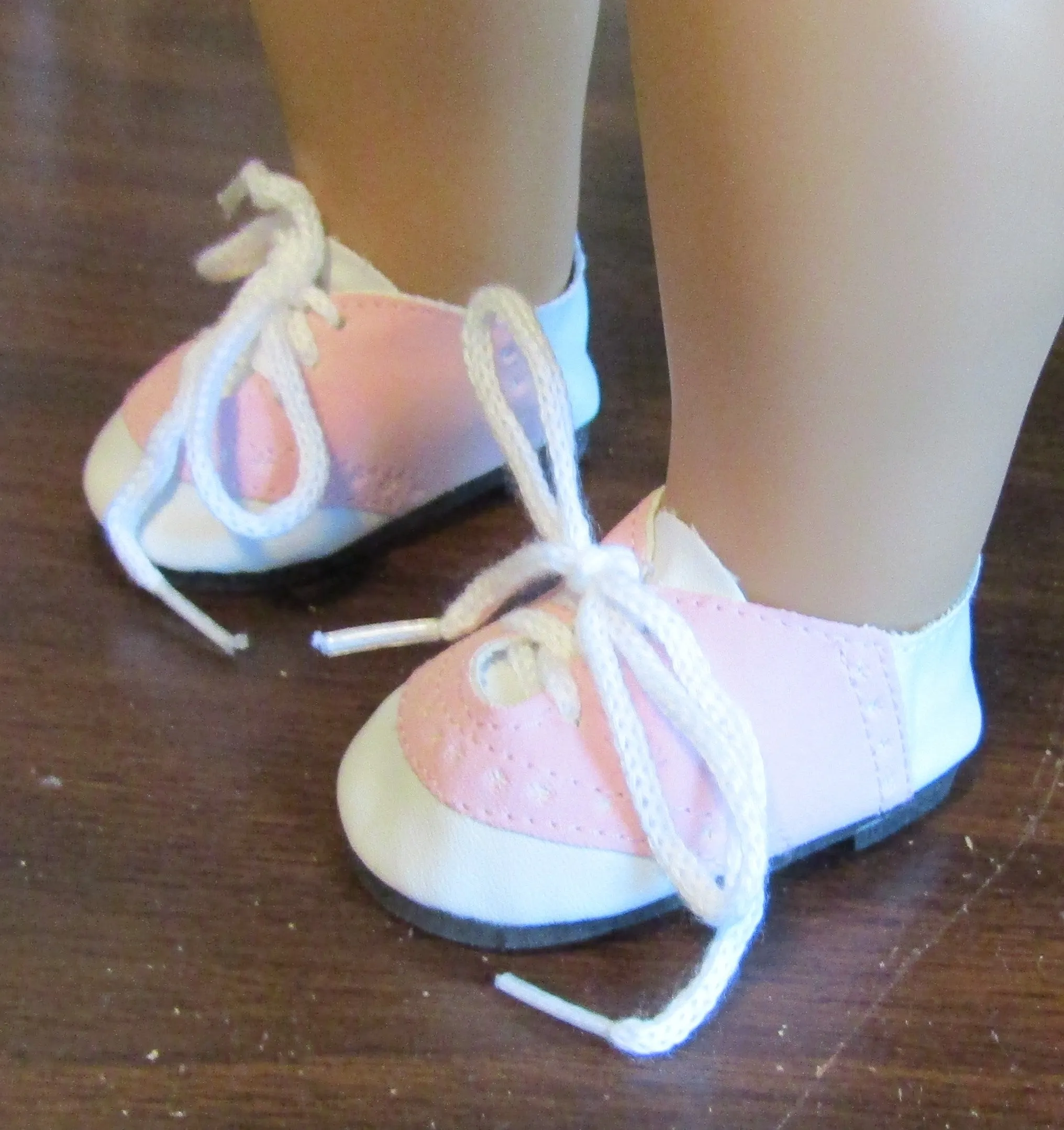 Saddle Oxford Shoes 18 & 15 inch Doll: Pink & White