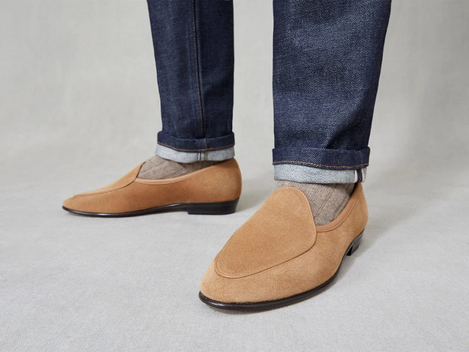Sagan Classic Loafers in Sahara Asteria Suede with Leather Sole