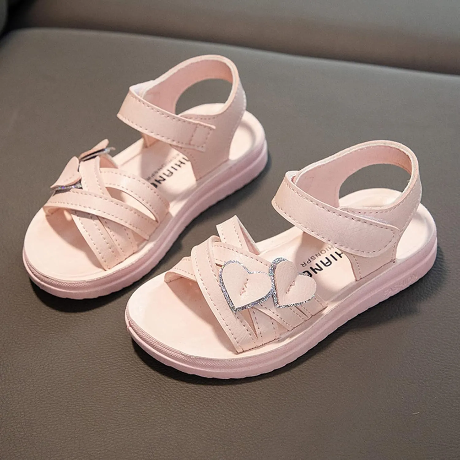 Sandals for Girls Breathable Open Toe Wedding Flower Sandals with Rubber Sole Indoor Outdoor Beautiful Summer Shoes