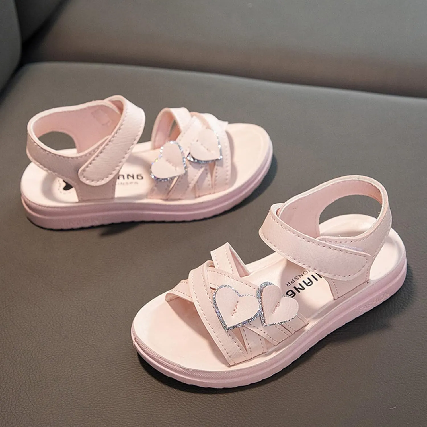 Sandals for Girls Breathable Open Toe Wedding Flower Sandals with Rubber Sole Indoor Outdoor Beautiful Summer Shoes
