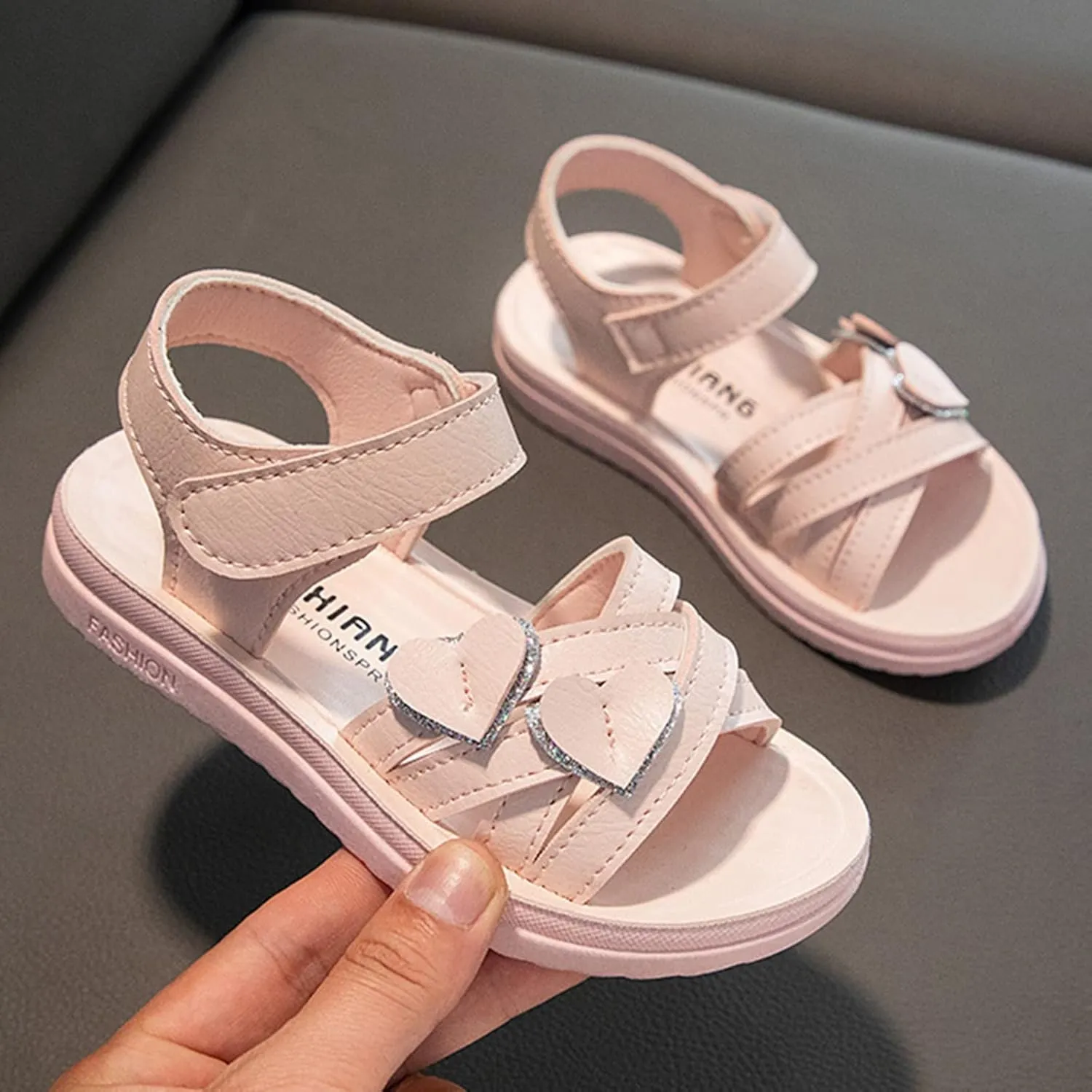 Sandals for Girls Breathable Open Toe Wedding Flower Sandals with Rubber Sole Indoor Outdoor Beautiful Summer Shoes