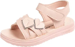 Sandals for Girls Breathable Open Toe Wedding Flower Sandals with Rubber Sole Indoor Outdoor Beautiful Summer Shoes