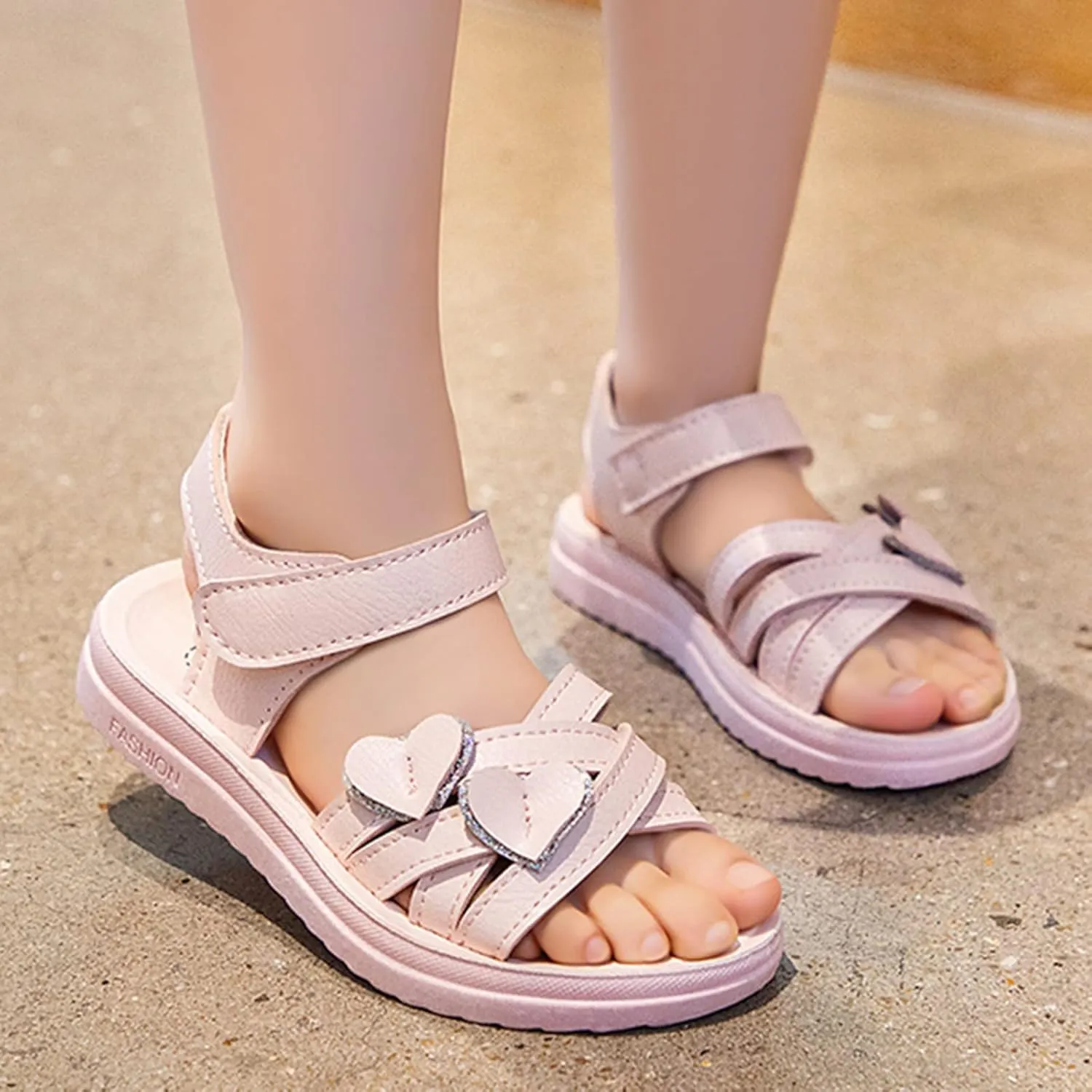 Sandals for Girls Breathable Open Toe Wedding Flower Sandals with Rubber Sole Indoor Outdoor Beautiful Summer Shoes
