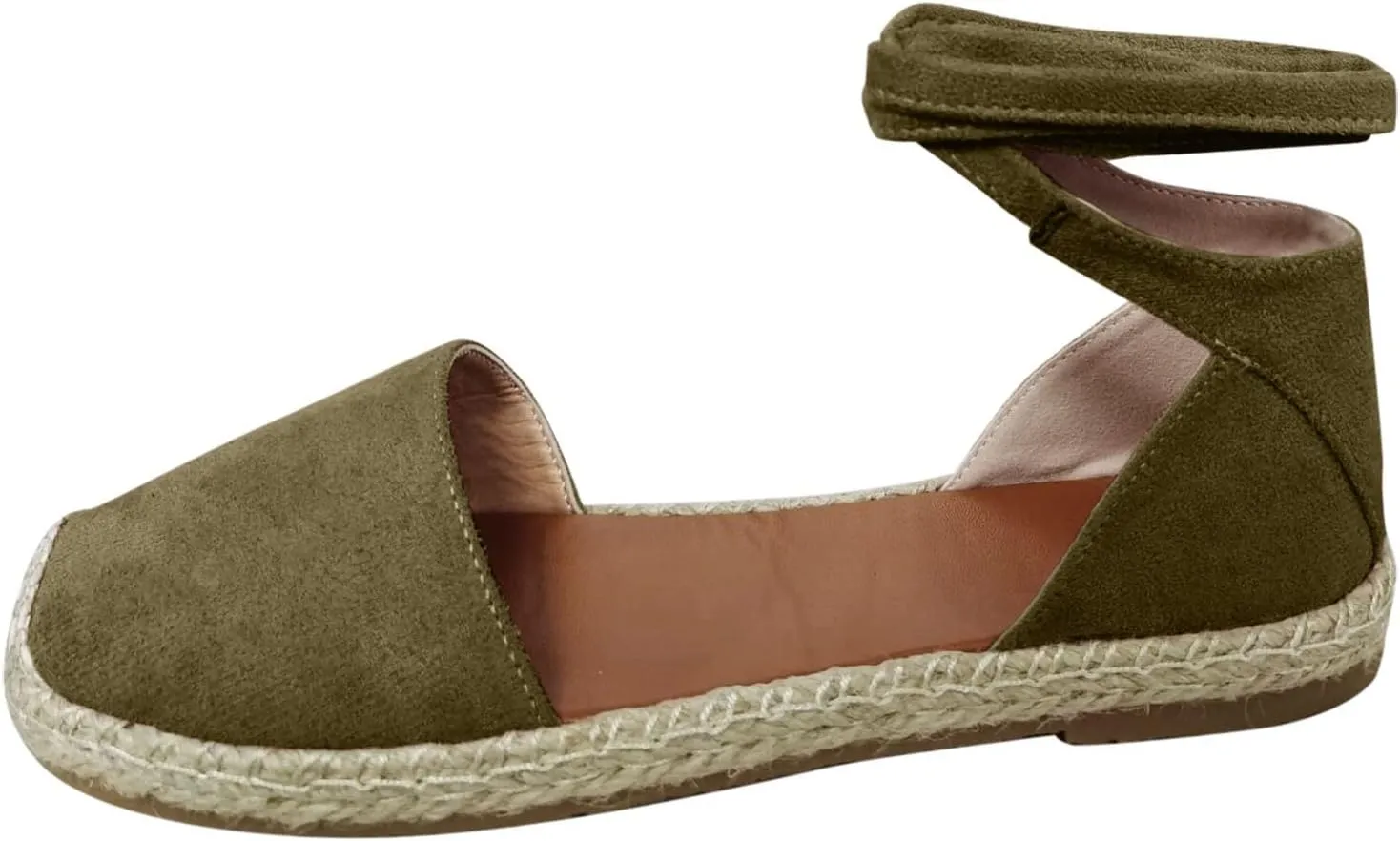 Sandals for Women Espadrilles FLat Shoes Bohemian Slip-ons Sandals Summer Dressy Closed Toe Beach Shoes Ankle Wrap