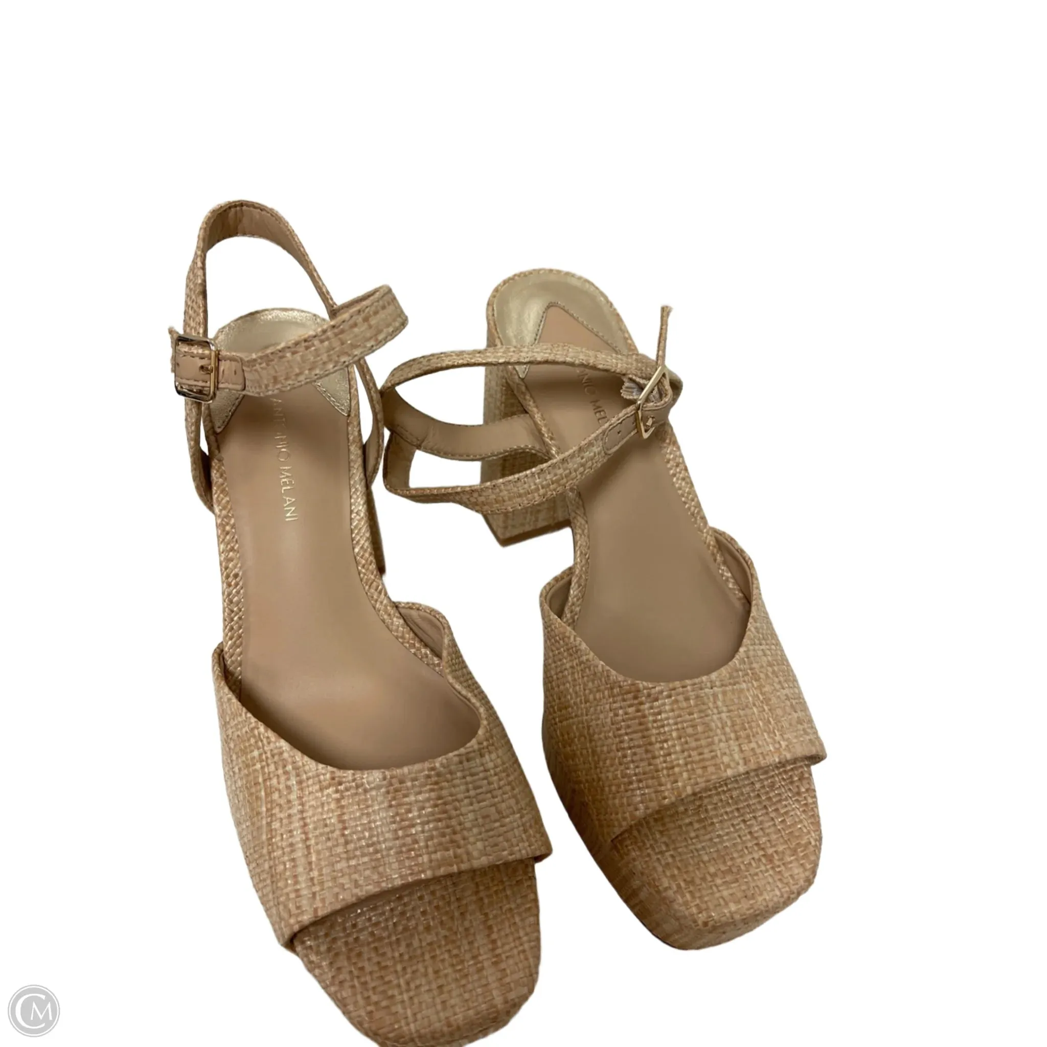 Sandals Heels Block By Antonio Melani In Cream, Size: 8