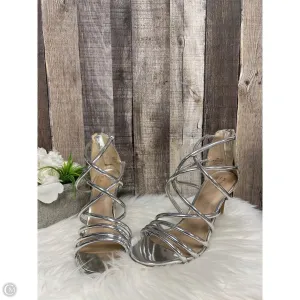 Sandals Heels Stiletto By Mix No 6 In Silver, Size: 8.5