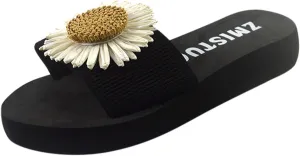Sandals Women Dressy Summer Beach Women Flowers Breathable Slipper Flip-Flops Shoes Sandals Flat Home Women's slipper