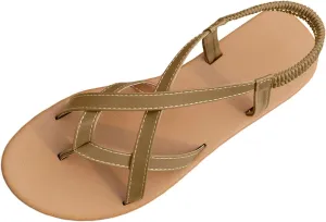 Sandals Womens Flat Sandals Strappy Dressy Comfortable Ankle Elastic Summer Thong Sandals for Beach