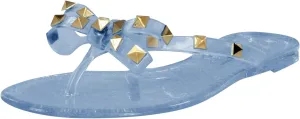 Sandals Womens Flip-Flops Flat Sandals Bow Jelly Slippers Summer Beach with Rivets Slides Slip On