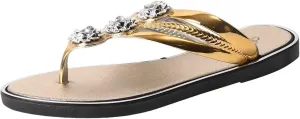 Sandals Womens Flip Flops for Women Dressy Rhinestone T-Strap Thong Sandals for Summers Dress Beach